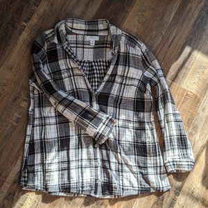 Plaid maternity button down